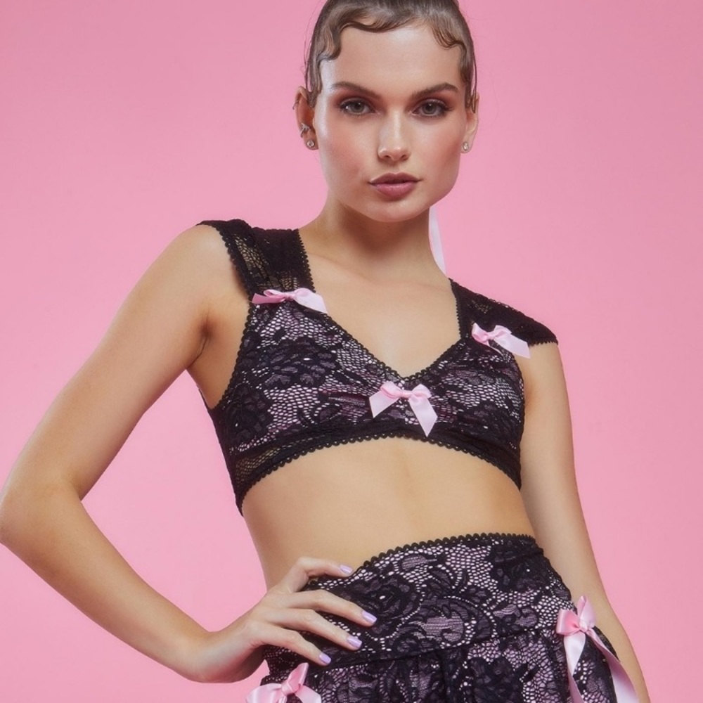 dolls kill sugar black lace top